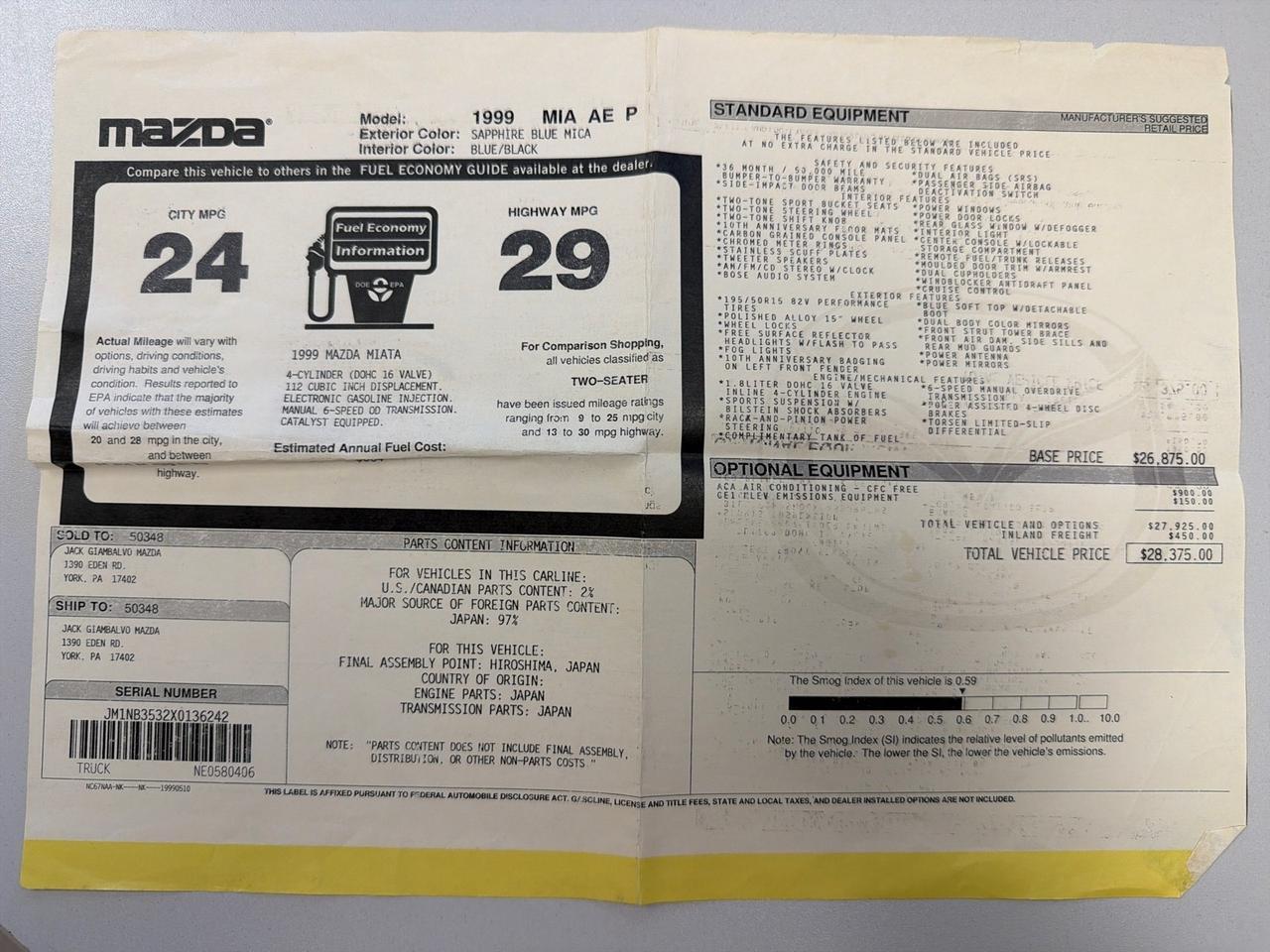 1999 Mazda MX-5 Miata 10th Anniversary Edition Timing Belt Replaced!!