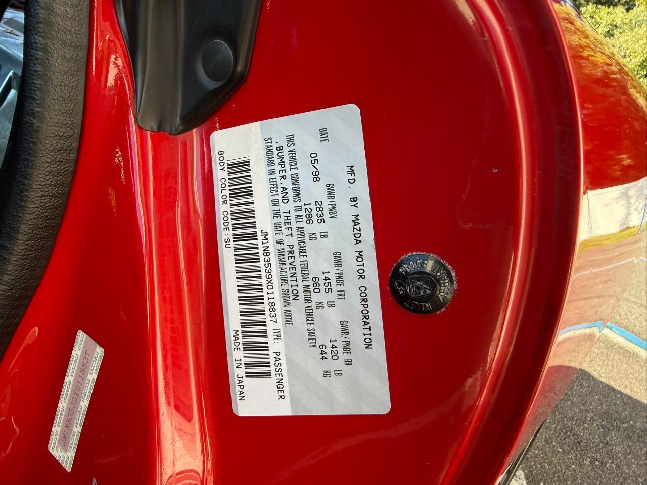 1999 Mazda MX-5 Miata 2dr Conv 10th Anniversary Edition Jacksonville FL