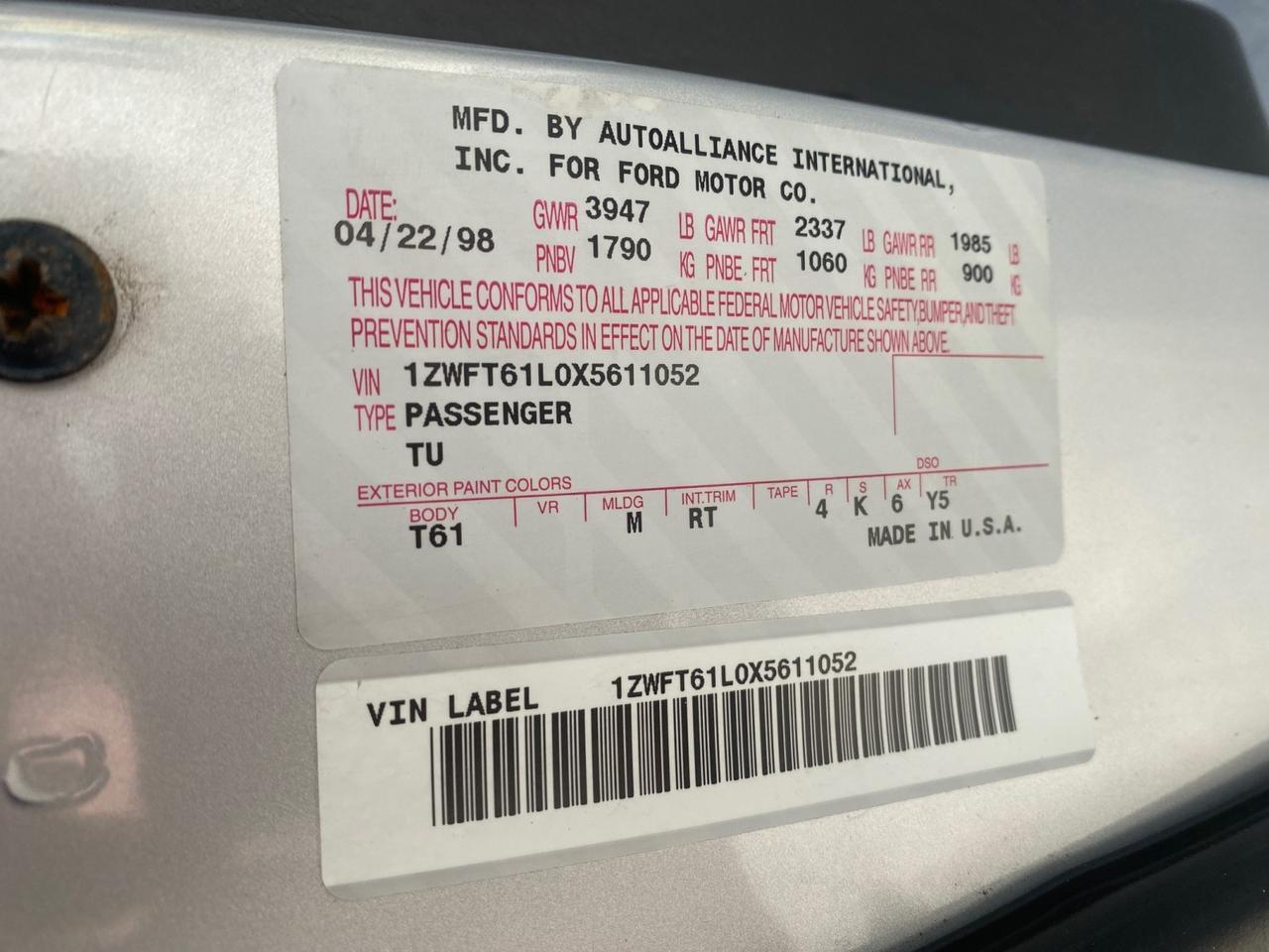 1999 Mercury Cougar 3DR HATCH LOW MILES 28,846 Pompano Beach FL