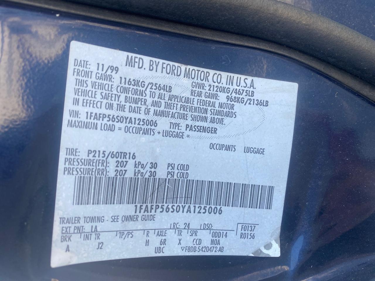 2000 Ford Taurus SEL Pompano Beach FL