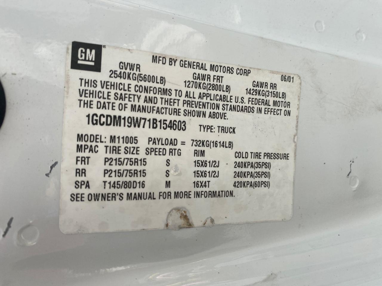 2001 Chevrolet Astro Cargo Van LOW MILES 84,812 Pompano Beach FL