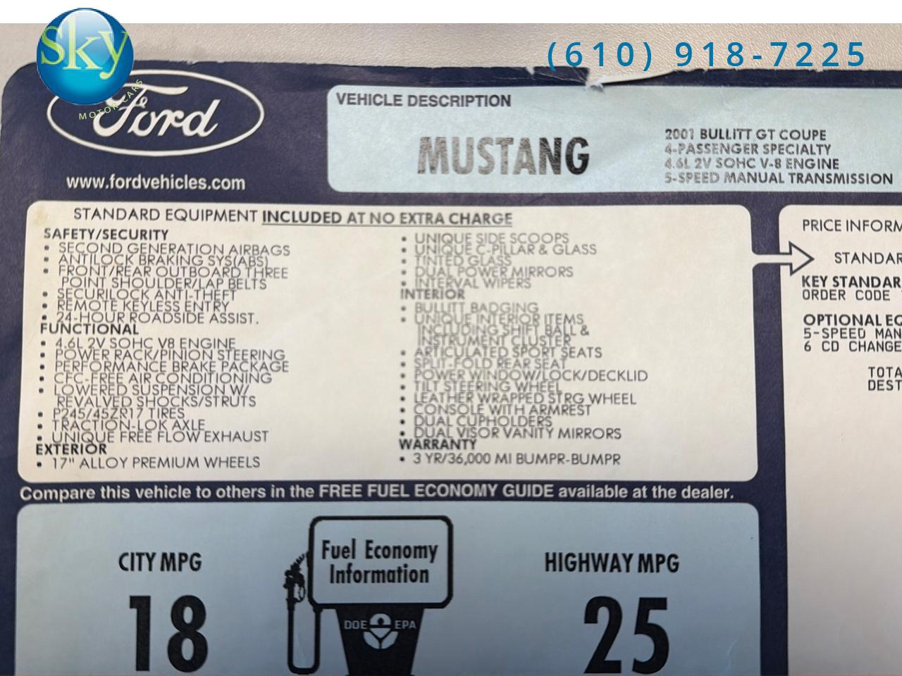 2001 Ford Mustang GT Bullitt Edition Only 12k Miles!! West Chester PA