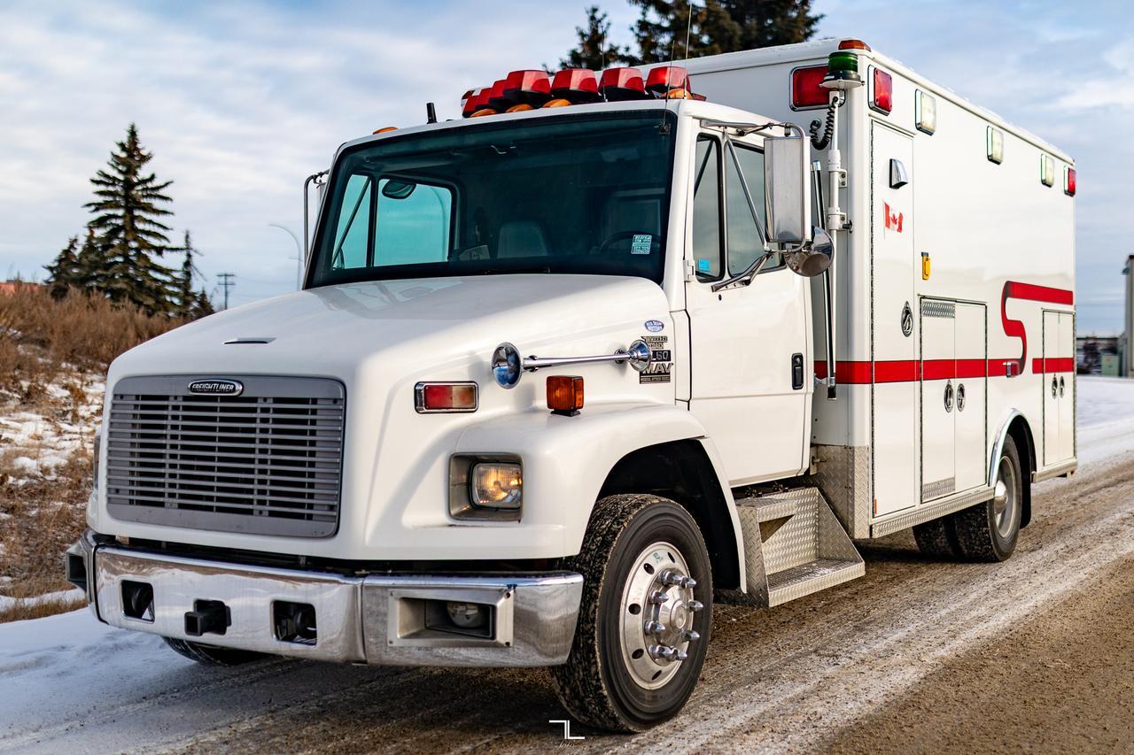 2001 Freightliner FL60 Daycab Fire Rescue Emergency Truck Diesel Red Deer AB