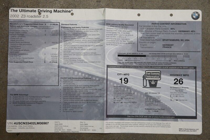 2002 BMW Z3 2.5i Plainview NY