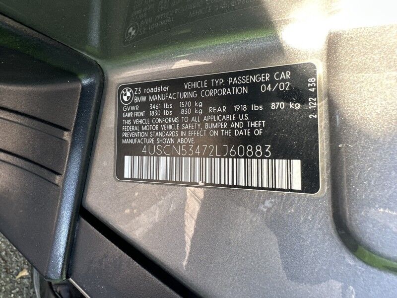 2002 BMW Z3 3.0i Roadster RWD Arlington VA