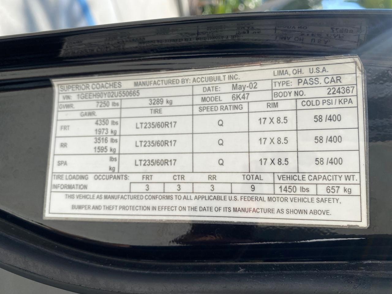 2002 Cadillac Deville LIMO LOW MILES 37,218 Pompano Beach FL