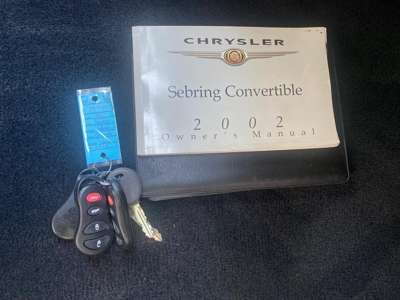 2002 Chrysler Sebring Limited FL LOW MILES 34,440 Pompano Beach FL
