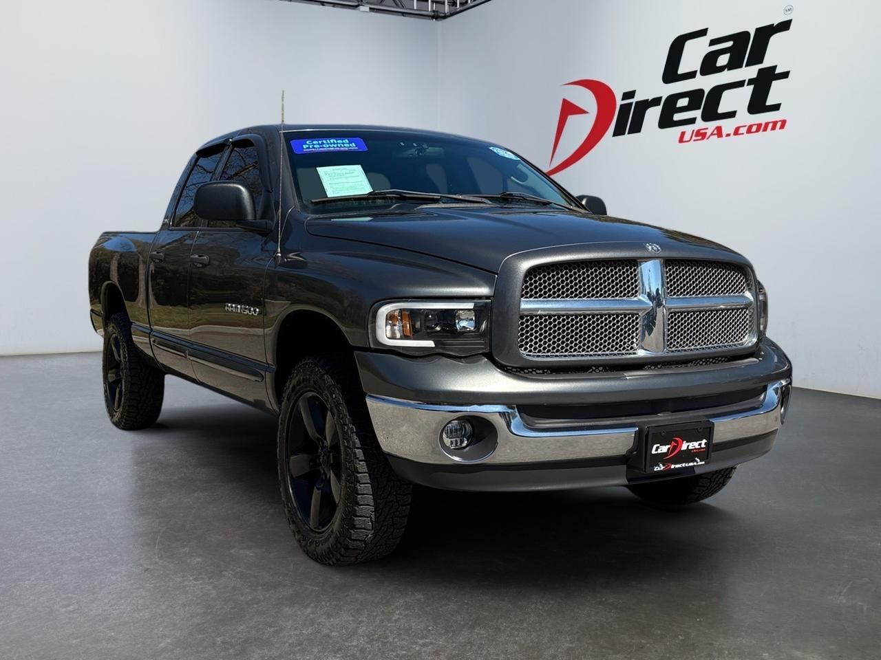 2002 Dodge Ram 1500 SLT, TOW PACKAGE, REAR SLIDING WINDOW, POWER HEATED MIRRORS, HEATED POWER SEATS, INFINITY SOUND SYSTEM, APPLE CARPLAY/ANDROID AUTO, ADJUSTABLE PEDALS, LOW MILES, THIS TRUCK MAY BE OLDER BUT IT HAS ALL YOU NEED & MORE!