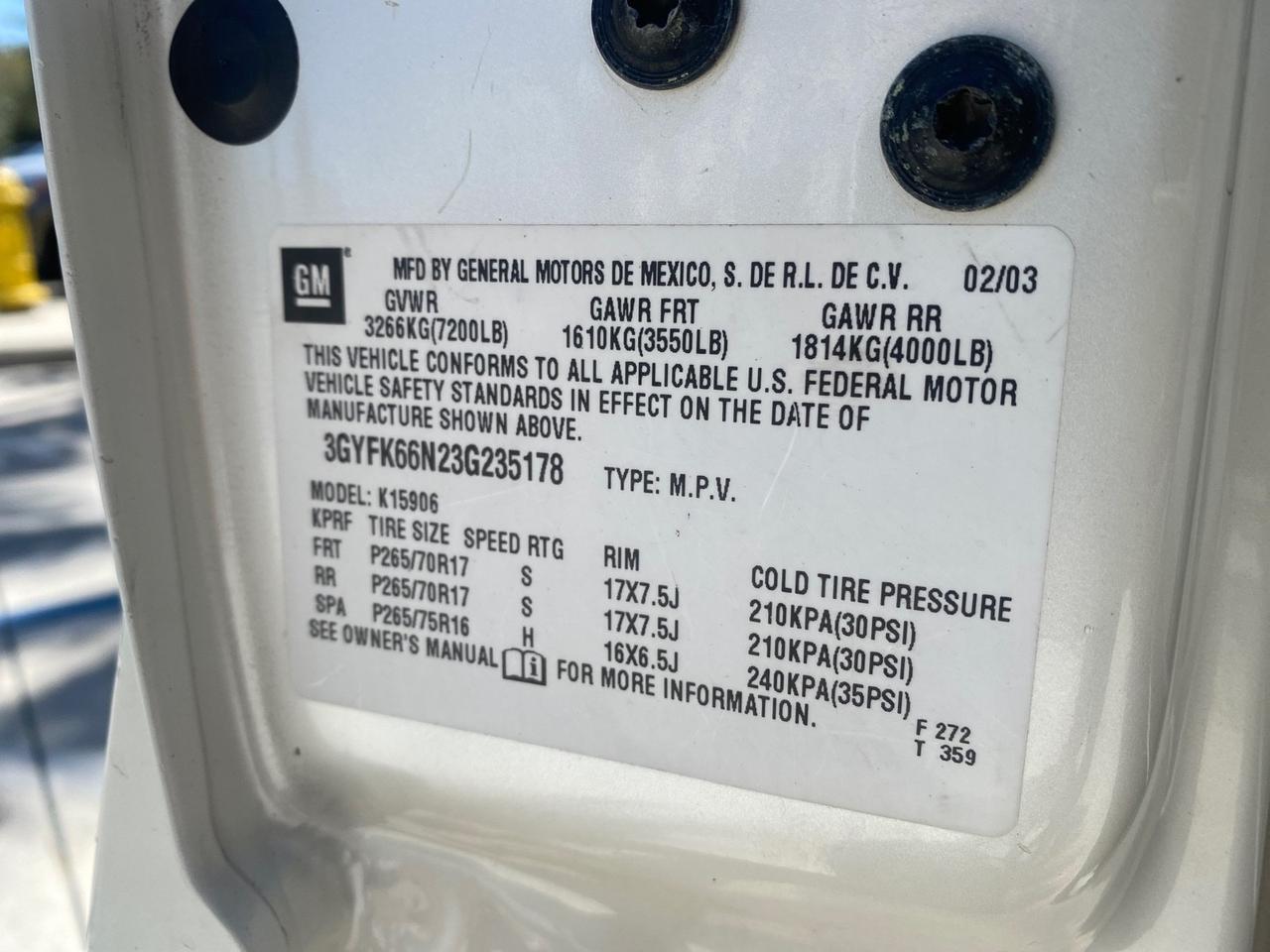 2003 Cadillac Escalade ESV SUV PEARL WHITE 4WD/AWD Pompano Beach FL