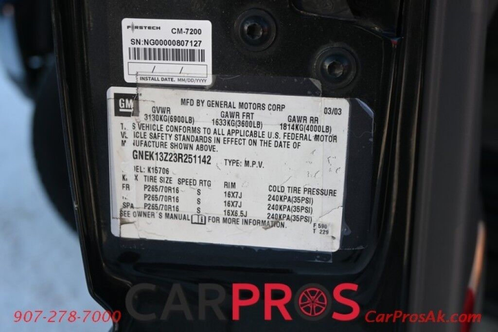 2003 Chevrolet Tahoe LS - 5.3L V8 - 4X4 - Sunroof - Bose Speakers - 3rd Row - Seats 7 - Tow Package Anchorage AK