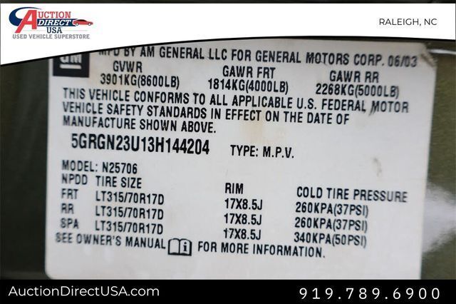 2003 Hummer H2 Base Raleigh NC