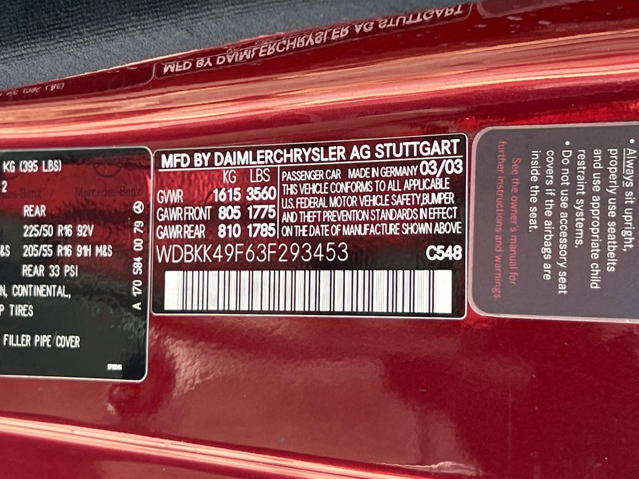 2003 Mercedes-Benz SLK SLK 230 Hagerstown MD