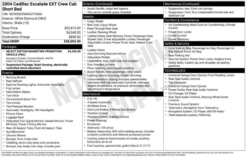 2004 Cadillac Escalade EXT Base