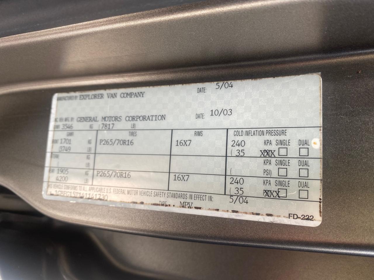 2004 Chevrolet Express Passenger 1 OWNER HI TOP EXPLORER CONVERSION Pompano Beach FL