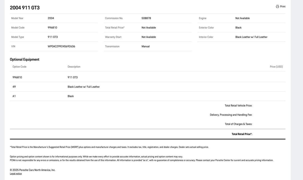 2004 Porsche 911 GT3 Pompano Beach FL