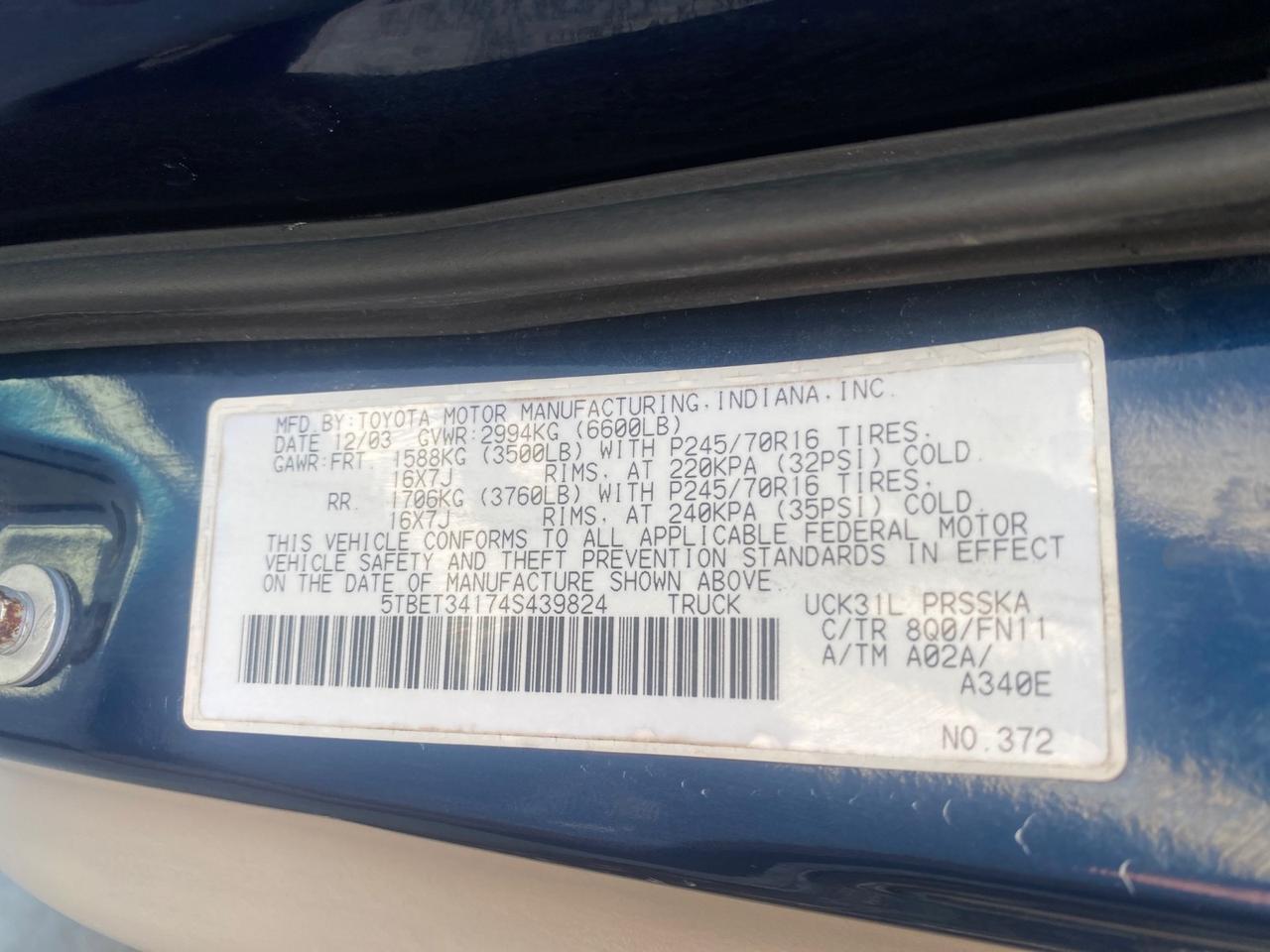 2004 Toyota Tundra SR5 V8 4.7 CREW CAB FLORIDA Pompano Beach FL