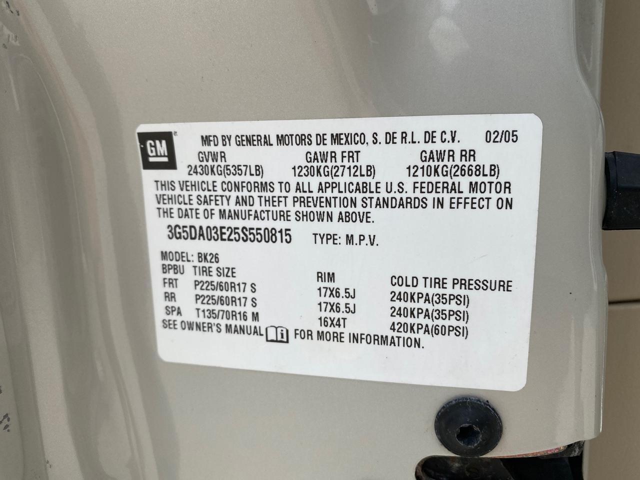 2005 Buick CX Rendezvous 1 OWNER LOW MILES 61,892 SUV Pompano Beach FL