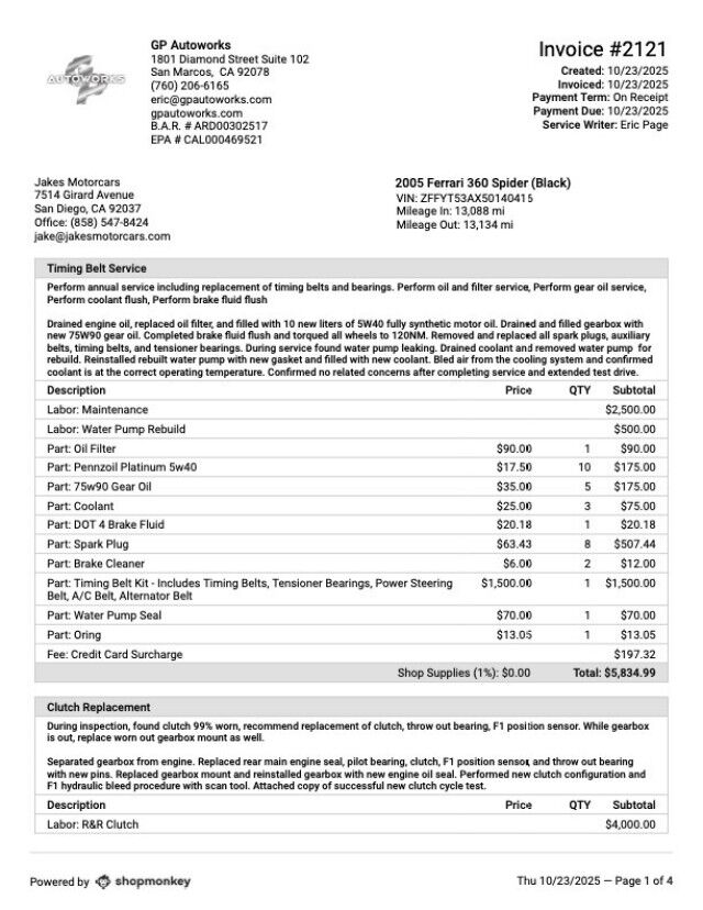 2005 Ferrari 360 Spider F1 *$30,000 MAJOR SERVICE JUST DONE* *NEW CLUTCH* *NEW TIRES* San Diego CA