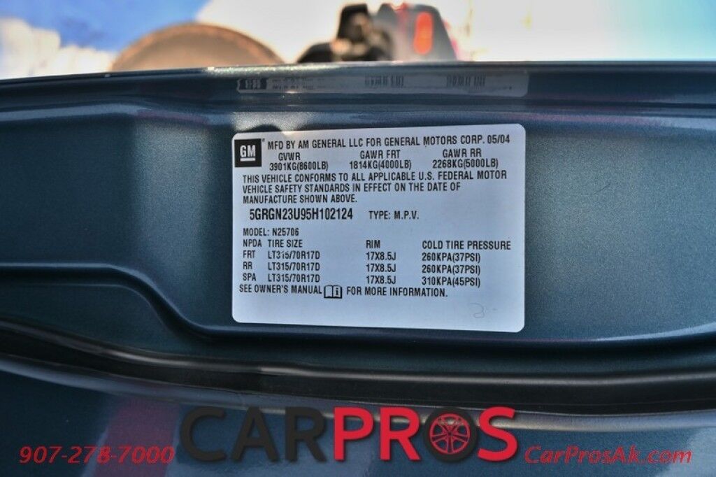 2005 HUMMER H2 6.0L V8 - 4X4 - Underbody Protection Pkg - Front & Rear Heated Leather Seats - Keyless Entry - Bose Sound System - Backup Camera - Dual Climate Control - Tow Pkg - Low Miles Anchorage AK