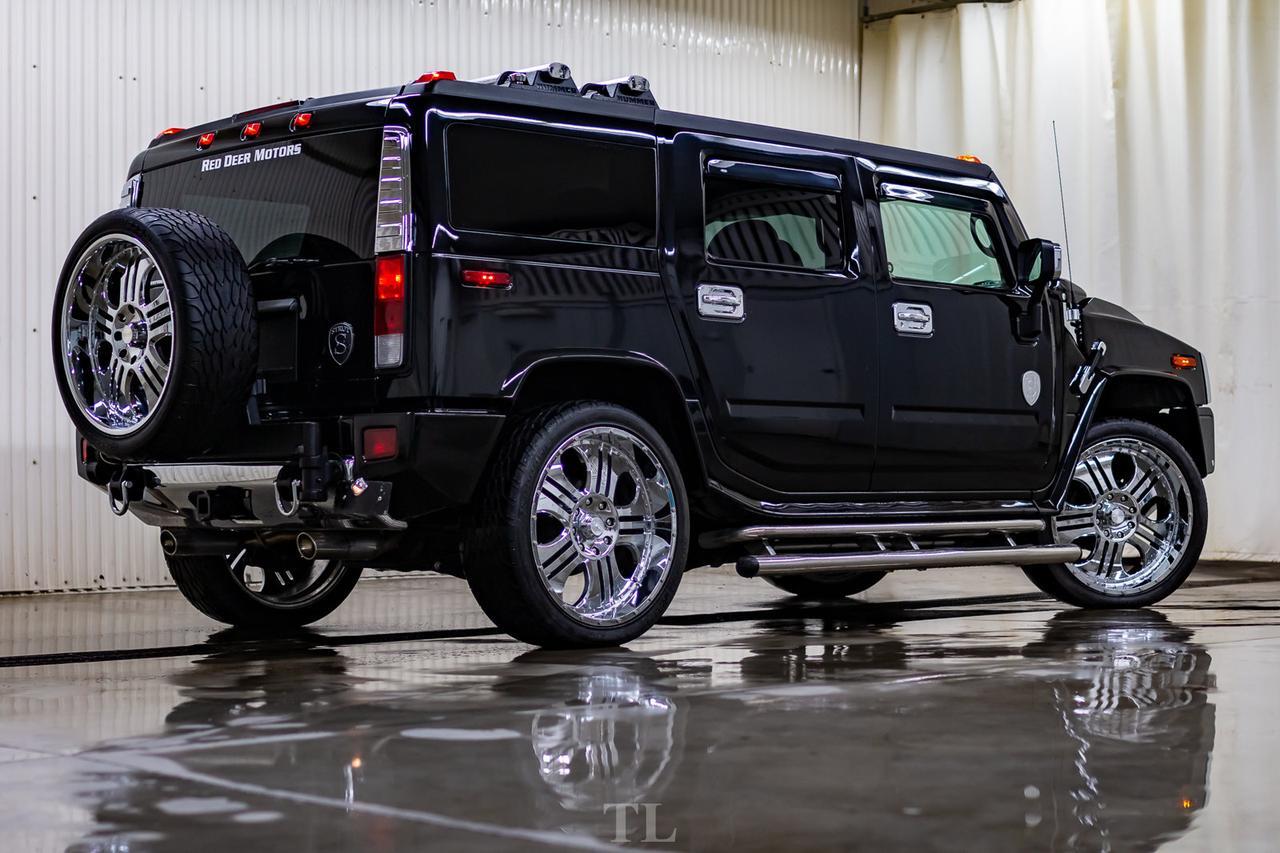 2005 Hummer H2 4x4 Luxury Edition Custom Stereo 24" Wheels Red Deer AB