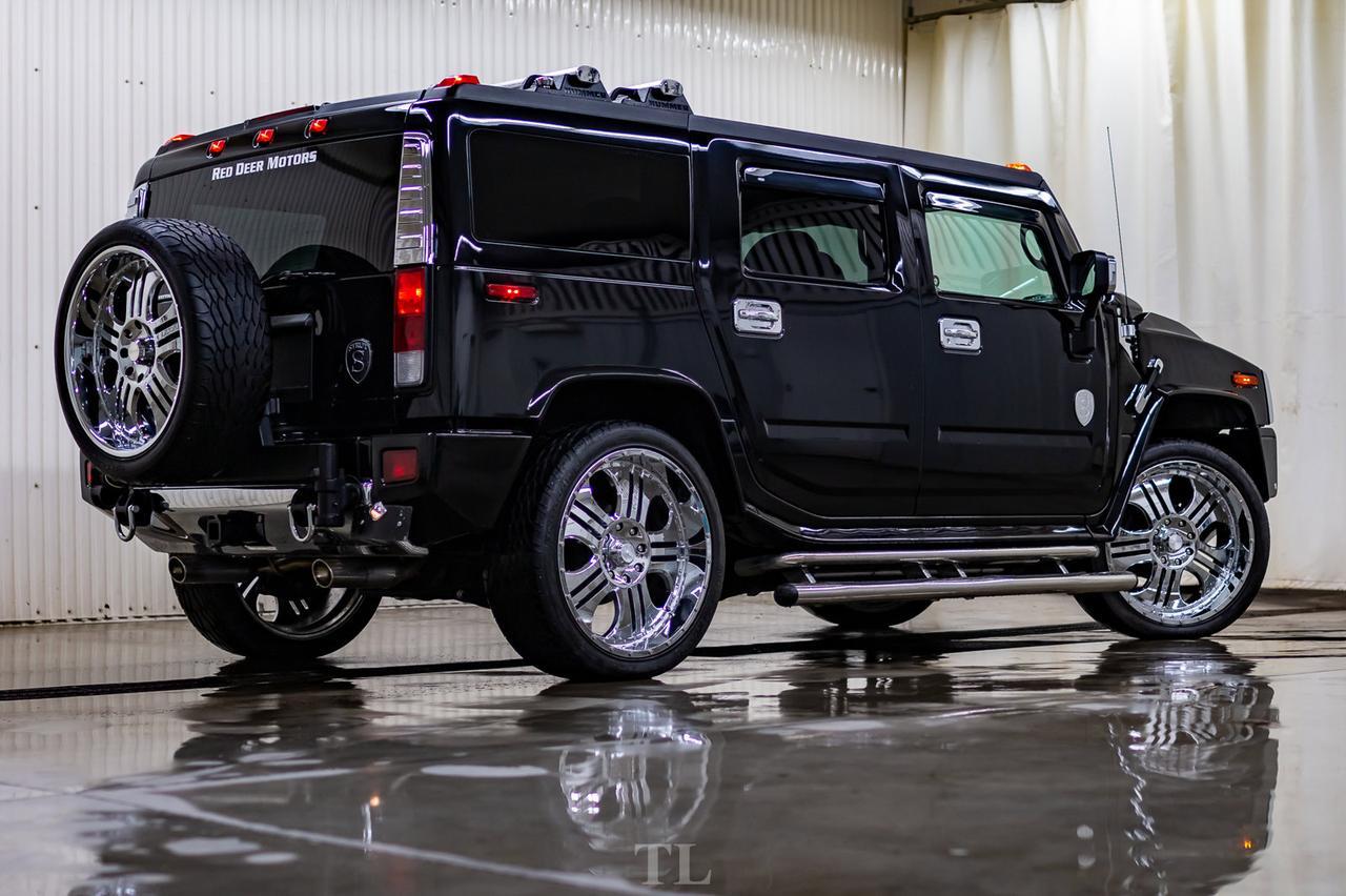 2005 Hummer H2 4x4 Luxury Edition Custom Stereo 24" Wheels Red Deer AB