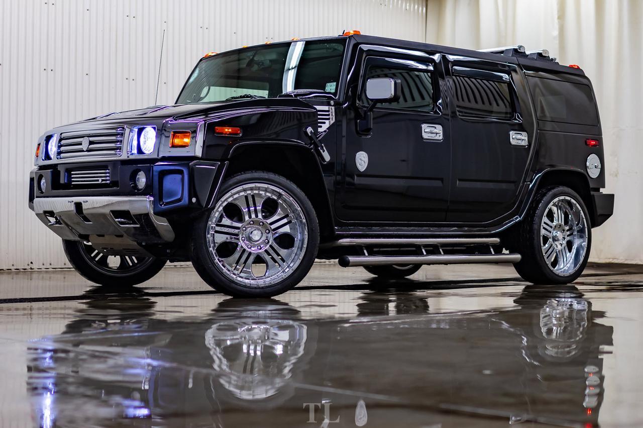 2005 Hummer H2 4x4 Luxury Edition Custom Stereo 24" Wheels Red Deer AB