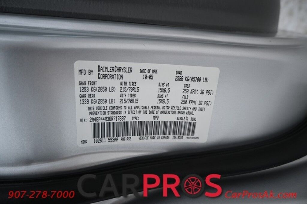 2006 Chrysler Town & Country Extended Passenger Van LX - Automatic - AutoStart - Seats 7 - 3rd Row - Keyless Entry - Power Windows & Locks - Cruise Control - 1 Owner Anchorage AK