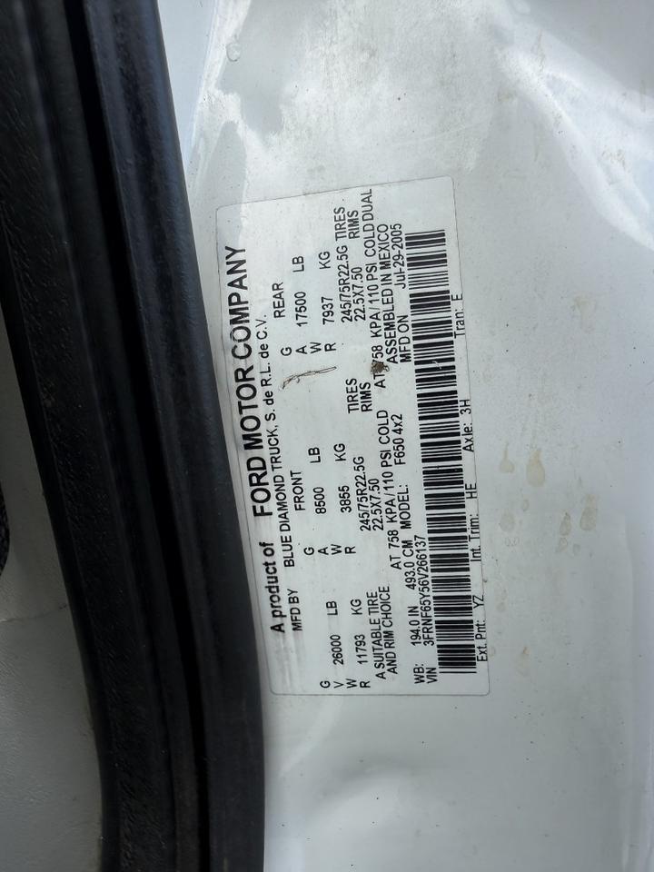 2006 Ford F-650 Diesel Utility w/ IMT 5525 Crane XL 40k mi's Collinsville OK