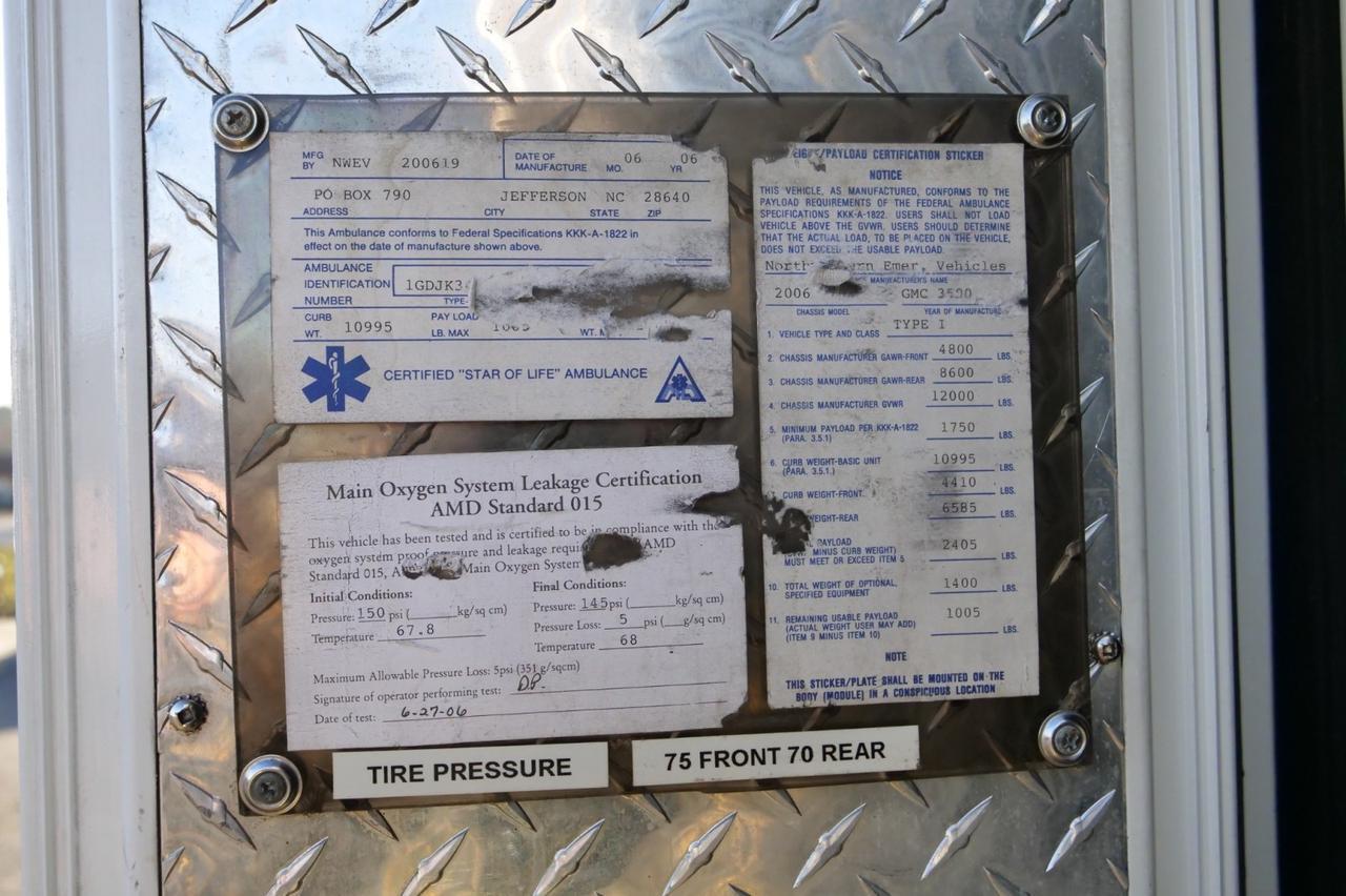 2006 GMC Sierra 3500 4X4 / Type I Ambulance / Duramax Diesel / Allison! Lincolnton NC