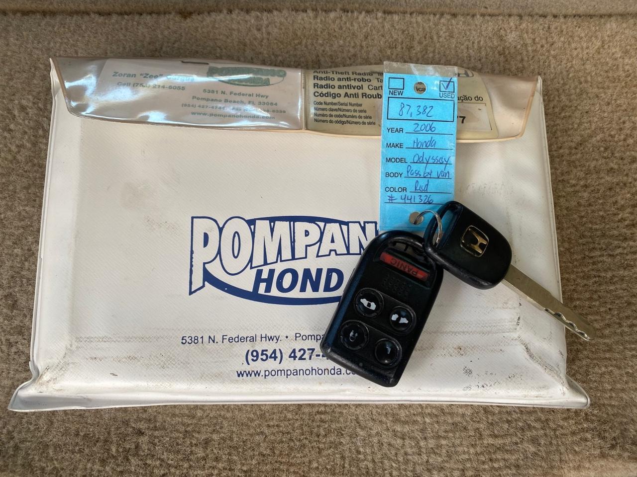 2006 Honda Odyssey EX-L 1 OWNER FLORIDA Pompano Beach FL
