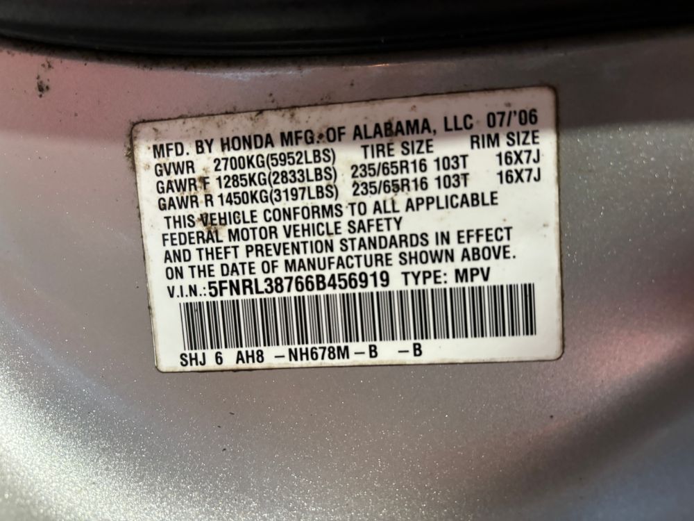 2006 Honda Odyssey EX-L Franklin OH