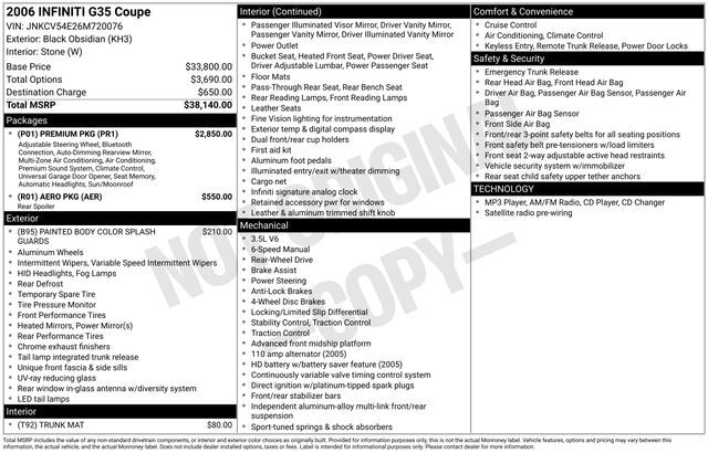 2006 INFINITI G35 Base Raleigh NC