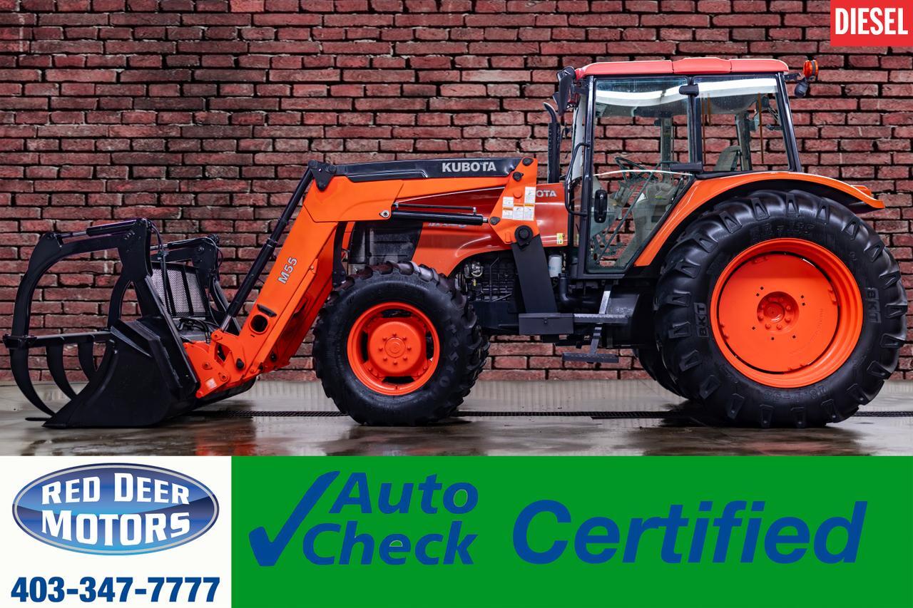 2006 Kubota M125X MFWD Tractor Loader Bucket Grapple Diesel