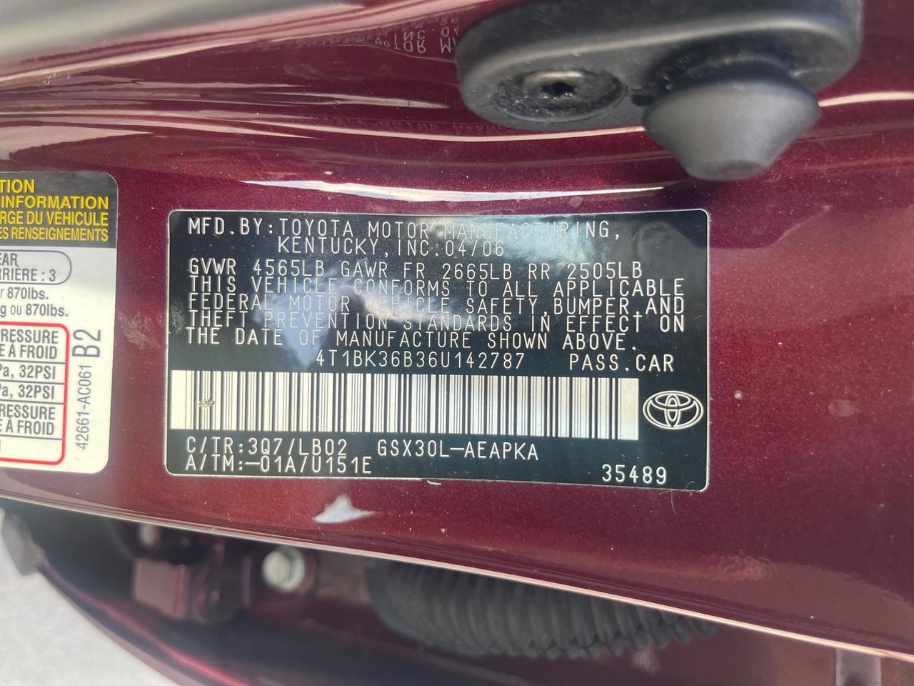 2006 Toyota Avalon Limited 1 OWNER FL LOW MILES 49391 Pompano Beach FL