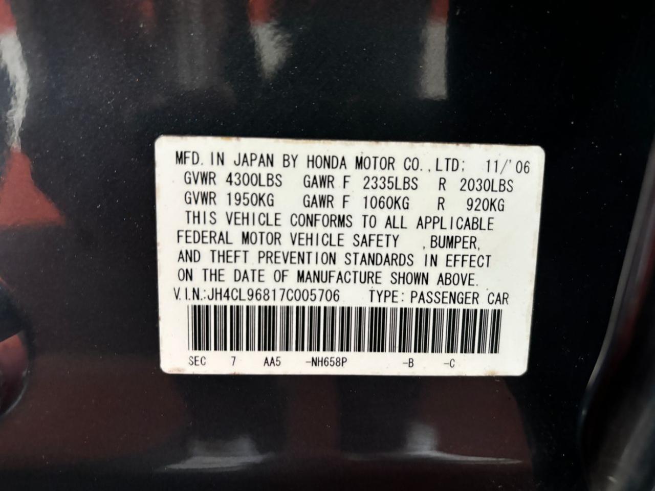 2007 Acura TSX Base Franklin OH