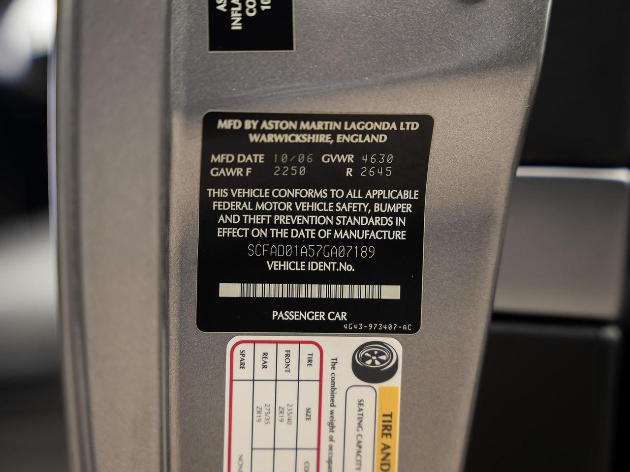 2007 Aston Martin DB9 Base Ft Lauderdale FL