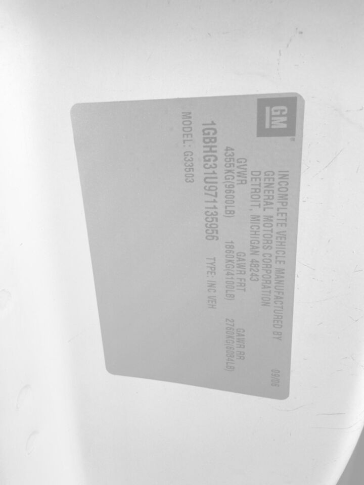 2007 Chevrolet Express Commercial Cutaway 139" WB C6Y SRW Jacksonville FL