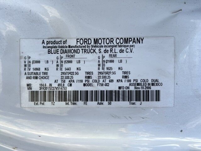 2007 Ford F-750 Super Duty TEREX Hi-Ranger 5FC-55 Bucket Truck Homestead FL