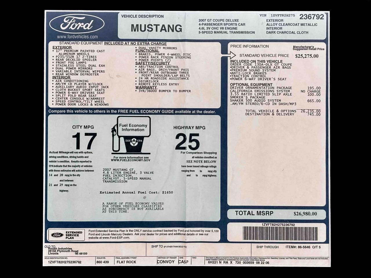 2007 Ford Mustang GT Deluxe Roush RS1 Marietta GA