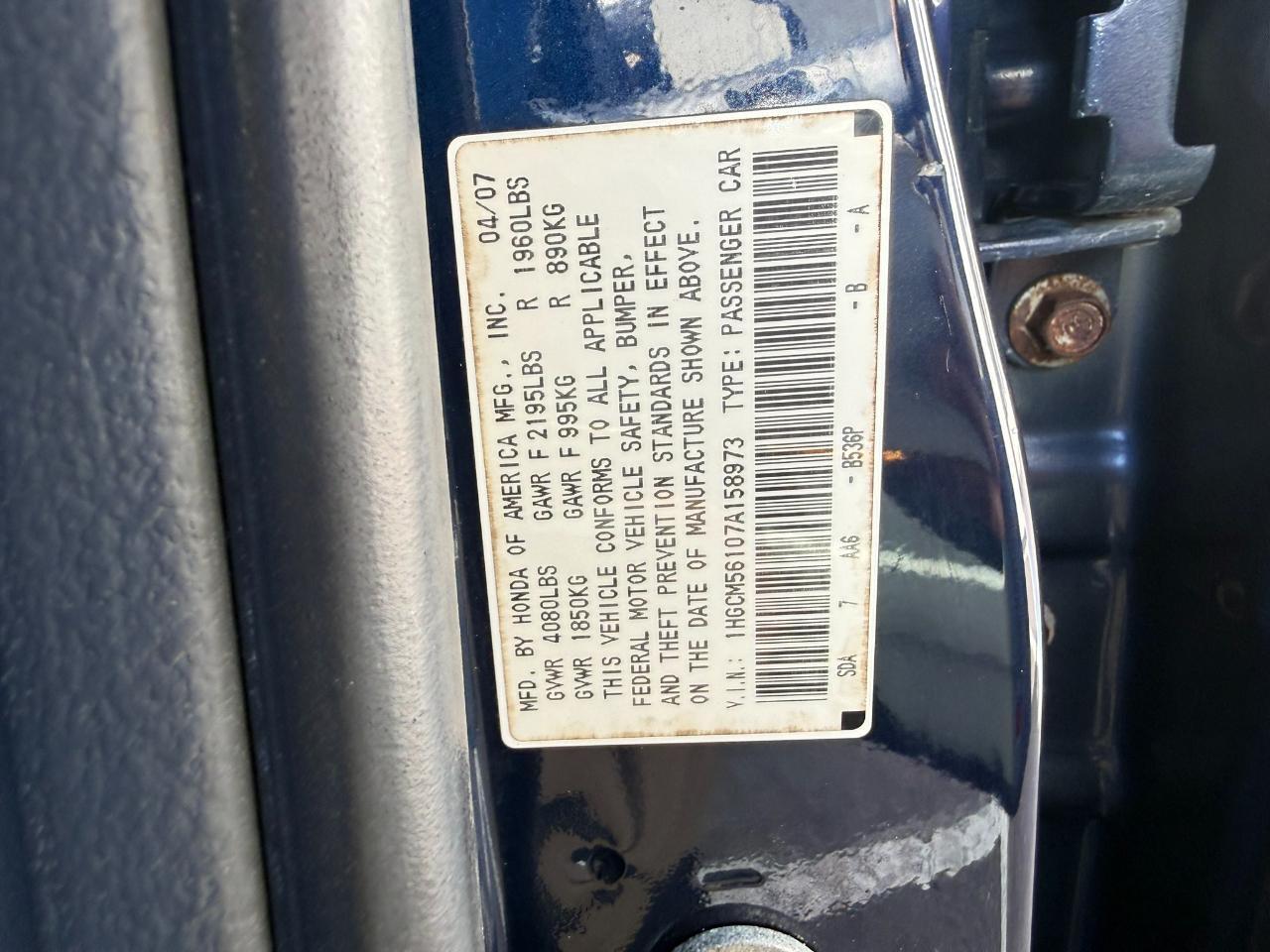 2007 Honda Accord Sdn 4dr I4 AT VP Jacksonville FL