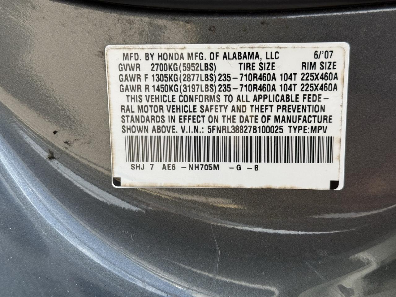 2007 Honda Odyssey Touring Crestwood KY