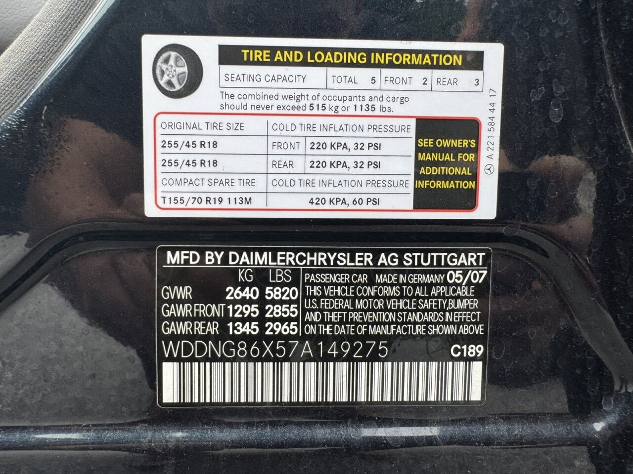 2007 Mercedes-Benz S-Class 5.5L V8 Charlton MA