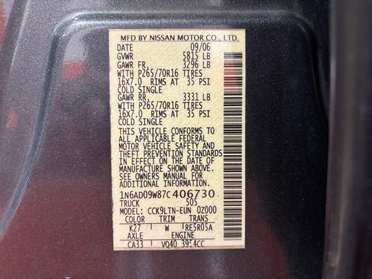 2007 Nissan Frontier SE Franklin OH