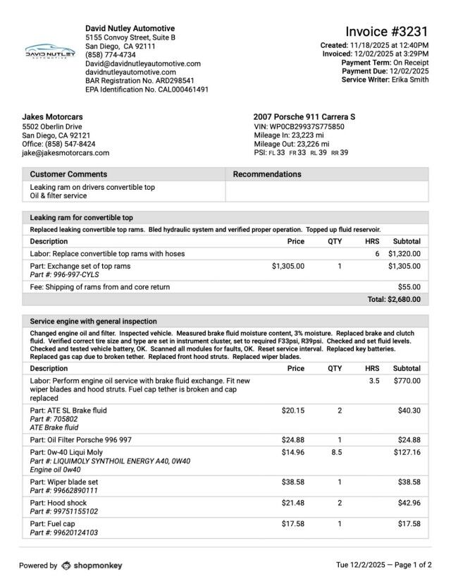 2007 Porsche 911 Carrera S Cabriolet *6-SPEED MANUAL* *ONLY 23,000 MILES* *SAME OWNER THE LAST 16 YEARS* *SERVICED* San Diego CA