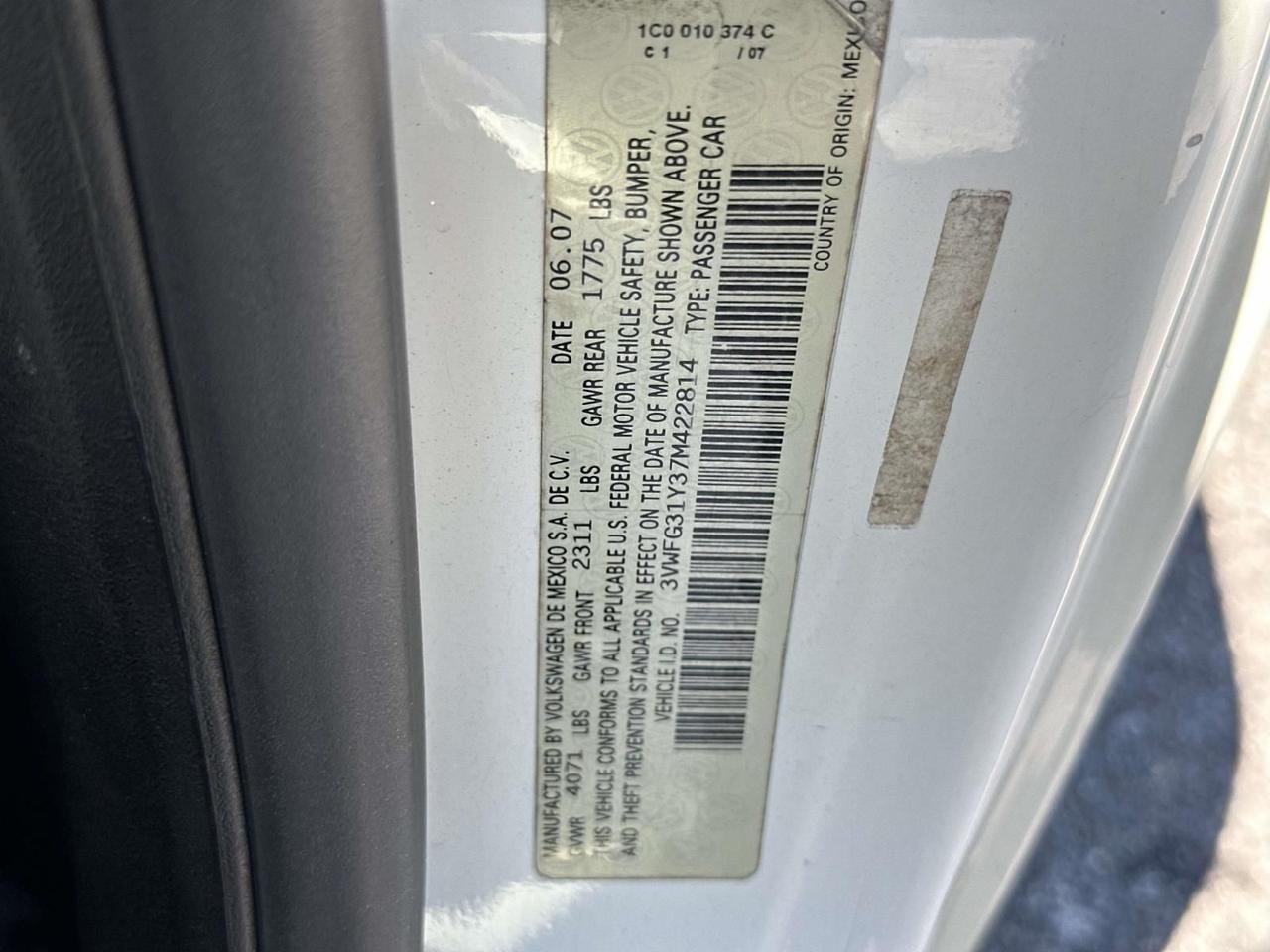 2007 Volkswagen Beetle Triple White Alexandria VA