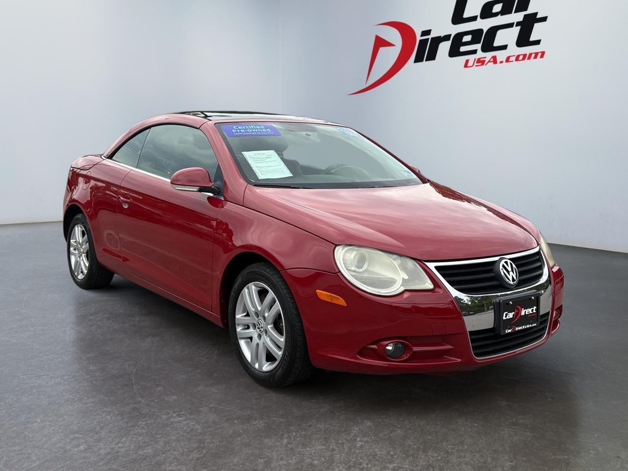 2007 Volkswagen Eos, MANUAL TRANSMISSION, HARD TOP CONVERTIBLE, SUNROOF, TLINK5 AFTER MARKET RADIO WITH APPS, APPLE CARPLAY/ANDROID AUTO, GOOGLE MAPS/NAVIGATION, APPLE WEATHER, YOUTUBE APP, BLUETOOTH, POWER HEATED MIRRORS, ONLY 96K MILES, CLEAN CARFAX, CRUISE DOWN T 2.0T, MANUAL TRANSMISSION, HARD TOP CONVERTIBLE, SUNROOF, TLINK5 AFTER MARKET RADIO WITH APPS, APPLE CARPLAY/ANDROID AUTO, GOOGLE MAPS/NAVIGATION, APPLE WEATHER, YOUTUBE APP, POWER HEATED MIRRORS, ONLY 96K MILES, CLEAN CARFAX, CRUISE DOWN THE ROAD!