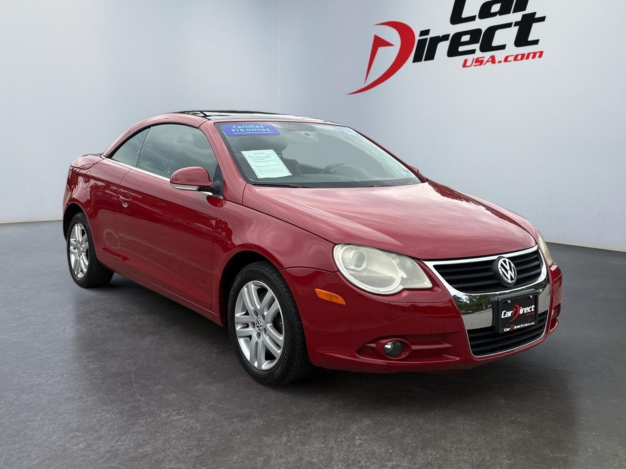 2007 Volkswagen Eos MANUAL TRANSMISSION, HARD TOP CONVERTIBLE, SUNROOF, TLINK5 AFTER MARKET RADIO WITH APPS, APPLE CARPLAY/ANDROID AUTO, GOOGLE MAPS/NAVIGATION, APPLE WEATHER, YOUTUBE APP, POWER HEATED MIRRORS, ONLY 96K MILES, CLEAN CARFAX, CRUISE DOWN THE ROAD!
