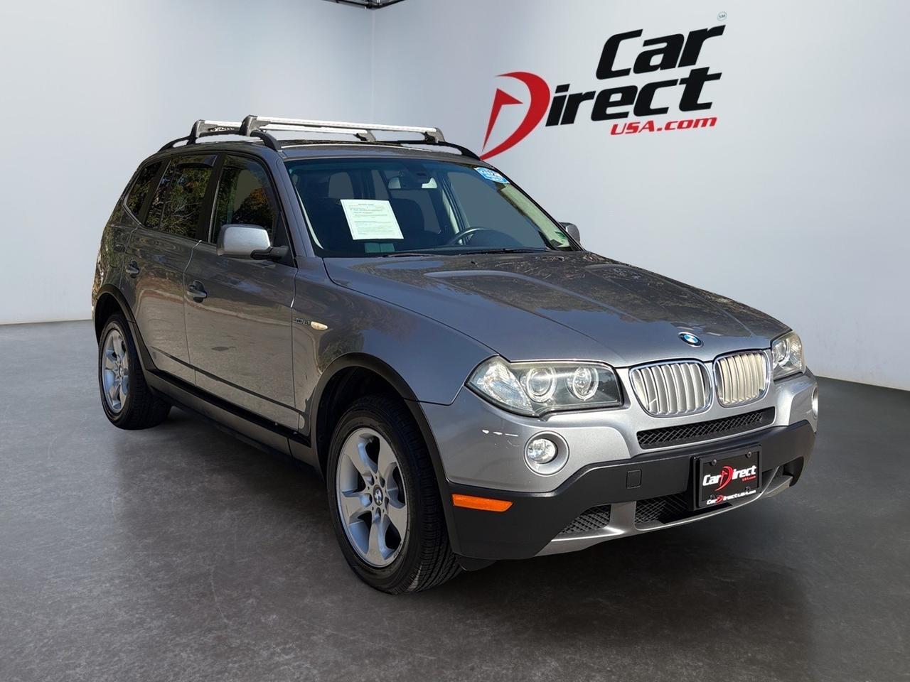 2008 BMW X3 3.0si AWD, PANORAMIC MOONROOF, HEATED STEERING WHEEL & SEATS, ROOF RACKS, POWER SEATS, WEATHER FLOOR MATS, ONLY 83K MILES, CLEAN CARFAX, LOCAL TRADE SERVICE RECORDS!!!