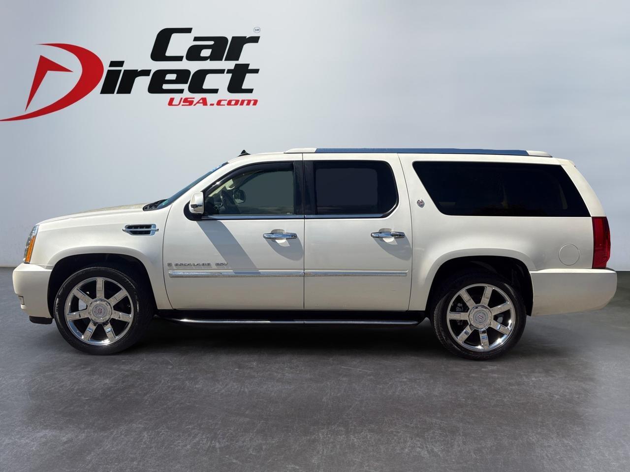 2008 Cadillac Escalade ESV RUNNING BOARDS, SUNROOF, REAR DVD ENTERTAINMENT, POWER 3RD ROW SEATING, APPLE CARPLAY/ANROID AUTO, GOOGLE APPS, HEATED & VENTILATED SEATS, LANE KEEP ASSIST, BLIND APOT ALERT, POWER LIFTGATE, HEATED REAR SEATS, LOW MILES, CLEAN CARFAX, STAY LUXURIOUS