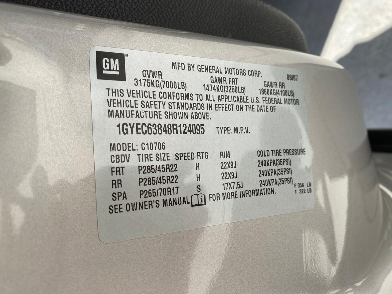 2008 Cadillac Escalade SUNROOF DVD LOW MILES 71,690 Pompano Beach FL